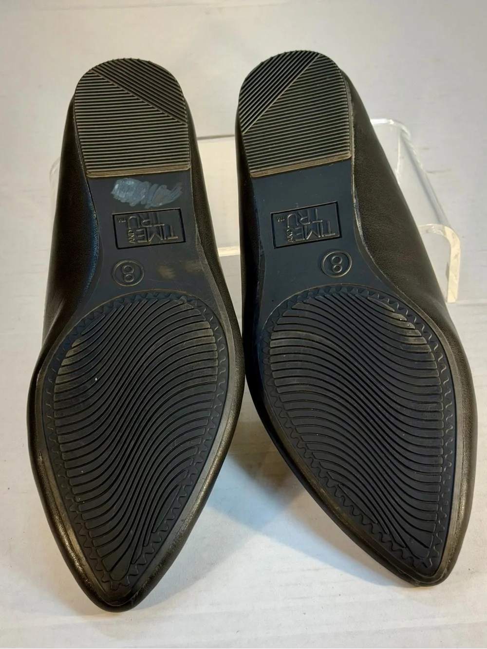 Time and Tru Black Pointed-Toe Slip-On Flats